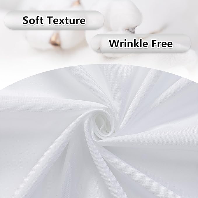 MEETSKY 10 feet x 10 feet White Backdrop Curtains Valentine's Day Birthday Party Wedding Backdrop,White Photography Rod Pocket Drapes Polyester Fabric Curtain for Baby Shower,5ft x 10ft,2 Panels