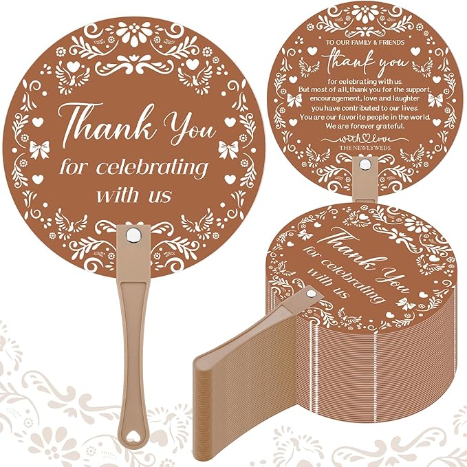 100 Pcs Cielito Lindo Party Favors Wedding Fans Bulk Mexican De Barro Papel Picado Themed Wedding Favor Fans with Handle Thank You Gifts for Guests Gender Reveal Fiesta Birthday (Mexican)