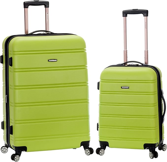 Rockland Melbourne Hardside 2 Piece Expandable Spinner Wheel Luggage Set, (20"/28"), Lime