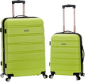 Rockland Melbourne Hardside 2 Piece Expandable Spinner Wheel Luggage Set, (20"/28"), Lime