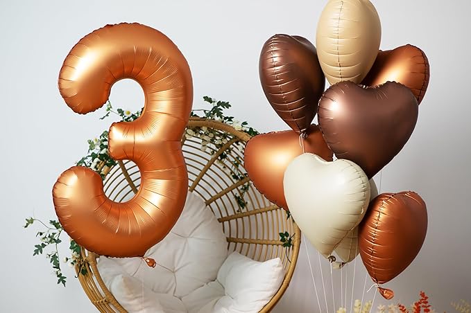 40 inch Orange Number Balloon Giant Foil Helium Balloons for 4th Birthday Party Decorations