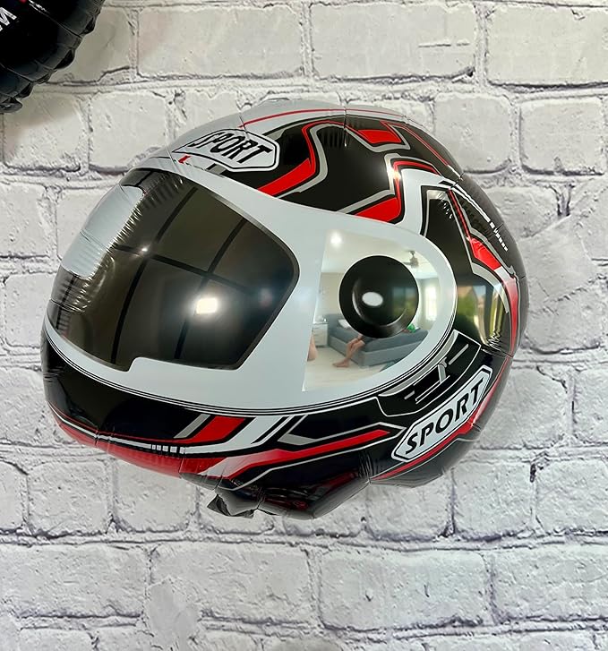 Motorcycle Dirt Bike and Helmet Balloons | Birthday Party Supplies and Decorations | Birthday Parties Celebration Baby Shower Gender Reveal