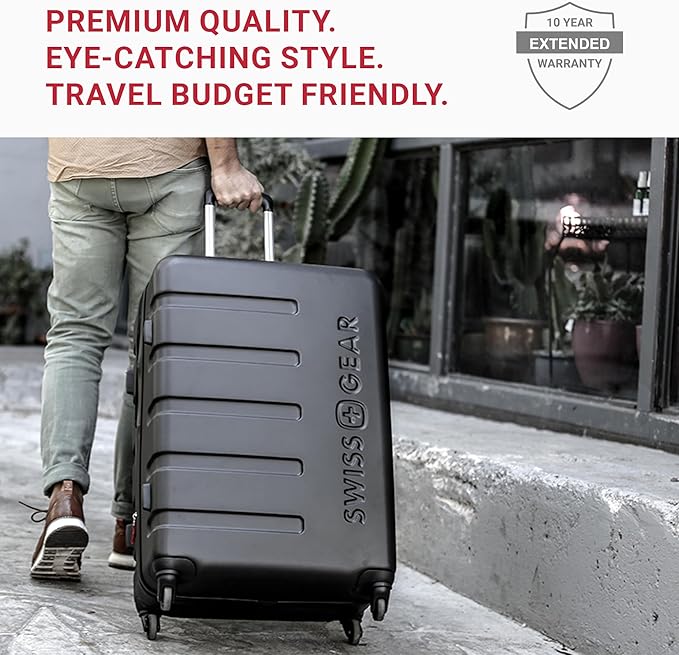 SwissGear 7366 Signature Hardside Expandable Luggage with Spinner Wheels, TSA Lock, Cobalt, Checked-Medium 23-Inch