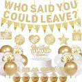 Roetyce Farewell Party Decorations, Champagne Gold Who Said You Could Leave Banner Cake Toppers Balloons Hanging Swirls, Going Away Retirement Leaving Party Decorations Coworker Goodbye Party Supplies