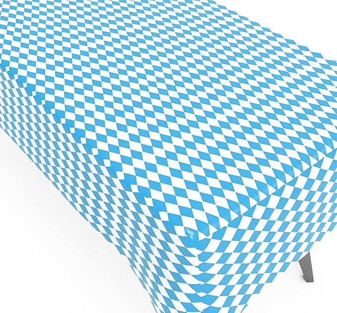 Iceyyyy 6 Pcs Oktoberfest Tablecloth- 54" x 108" Oktoberfest Bavarian Flag Check Tablecovers Blue Diamonds Bavarian Tablecover for German Oktoberfest Themed Party Decorations
