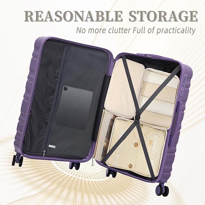 3-Piece ABS Hardshell Suitcase Sets Lightweight, Tough & Scratch-Resistant