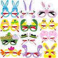 MGparty Easter Party Glasses Frame 12PCS Easter Bunny Ears Chick Eggs Glasses Easter Party Decoration Supplies Easter Photo Booth Basket Stuffers for Kids and Adults