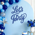 Babenest Let's Party Felt Sign, Flash Royal Blue Reusable Glitter Letter Banner for Backdrop, Balloon Arch Decor, Party Supplies for Graduation, Birthday, Wedding, Bachelorette, Christmas, Home Bar, Man Cave Wall Decorations