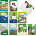 NobleWorks 20 Assorted Box Set Funny Birthday Greeting Cards w/ 5 x 7 Envelopes For Men Women (10x2 Designs) Scott Metzger's Cat Toons AC2696BDG-B2x10