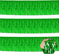 3 Pack 10 Feet Green Foil Fringe Garland Metallic Tinsel Streamers Banner Wall Hanging Curtain Backdrop for Parade Floats, Christmas Day, Thanksgiving, Birthday Party Decorations