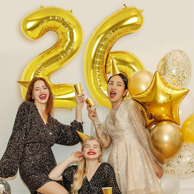 Gold Number 6 Balloon 40 Inch, Big Large Foil Helium Number Balloons, Jumbo Giant Mylar Number 6 Balloons for 6 Year Old Birthday Party Decorations Supplies Anniversary Celebration