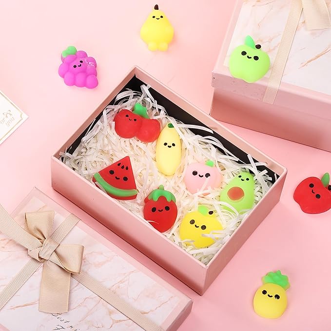 Mr. Pen- Fruit Squishy Toys, 12 Pack, Washable Twistable Stretchy Squishies, Soft Stress Relief Sensory Toys for Squeezing, Kids’ Gifts, Party Favors & Classroom Rewards, Easter Egg Fillers