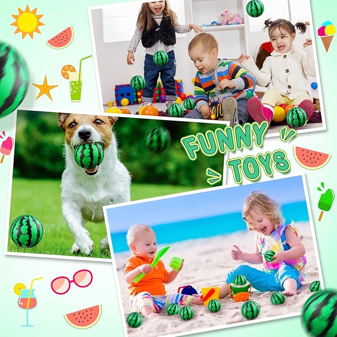 Zhanmai 36 Pack Watermelon Stress Balls Party Favors 2.5 Inch Sensory Fidget Toy Mini Watermelon Foam Balls One in a Melon Party Decorations Summer Pool Toys for Children Adults Stress Relief Gifts