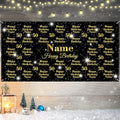 Custom Happy Birthday Banner Backdrop Personalized Banners and Signs with Photo Name for Women Men Kids Party Decorations Supplies Indoor Outdoor Birthday Gifts Style 29