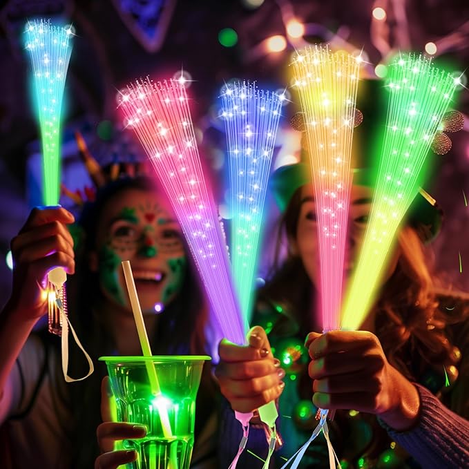 48 PCS Fiber Optic Wand,Glow Fiber Optic Wands,Glow in The Dark Party,Glow Wands led Light up Party Favors for Wedding,neon Party,New Year Party Favors,Halloween,Christmas,Bar DJ