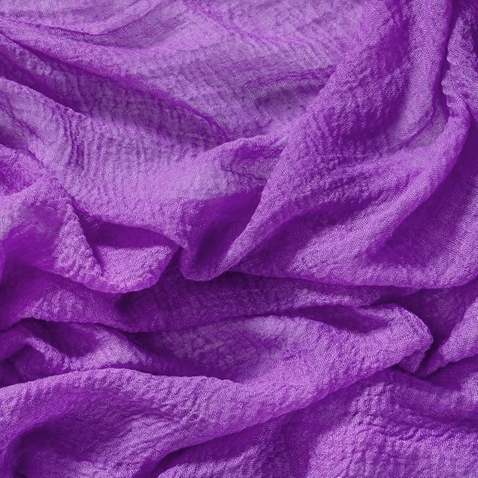 Socomi 6pcs Purple Easter Spring Cheesecloth Table Runner Gauze 120 Inch Rustic Boho Cheese Cloth Runner for Wedding Party Baby Bridal Shower Centerpiece Decoration Holiday Home Decorations