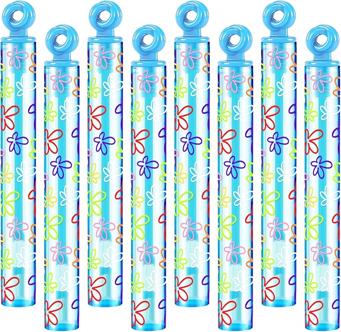 32 Pcs Flowers Print Bubble Wands Flowers Under The Sea Bubbles Party Favors for Adult Summer Activity Birthday Party Goodie Bag Stuffers Gifts Wedding Supplies