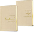 Wedding Vow Books His and Hers-Canvas Linen Foil Embossed, Set of 2 Vow Books Husband and Wife-Wedding Essentials（Beige + Beige）
