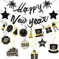 New Year Party Decorations 2026 New Years Eve Decorations Kit Black Gold Nye Decorations Happy New Year Banner New Years Eve Party Supplies 2026