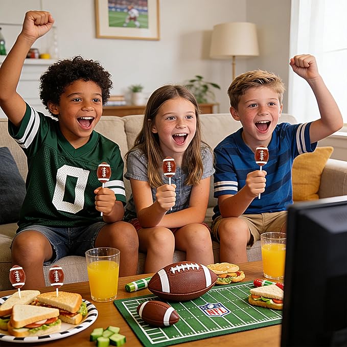 Football Candy Bulk 24 Packs, Big Game Party Football Lollipops for Football Party Favors, Birthday Favors, Team Sports Events and Championship Treats, Sports Snacks, Football Goodie Bags