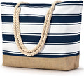 Becokan Beach Bags for Women Large Canvas Beach Tote Bag Beach Bags Waterproof Sandproof Swim Pool Bag Travel Essentials