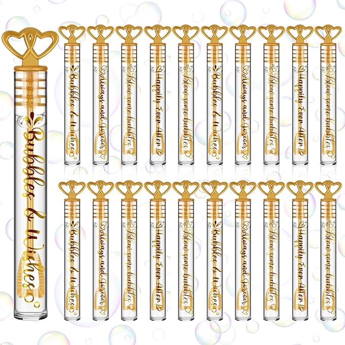 Shappy 100 Pcs Wedding Bubble Bulk Wedding Party Favors Bubble Wand for Guests Send Off for Bridal Shower Anniversaries Celebration Goody Bag Stuffers Filler(100 Pcs,Heart)