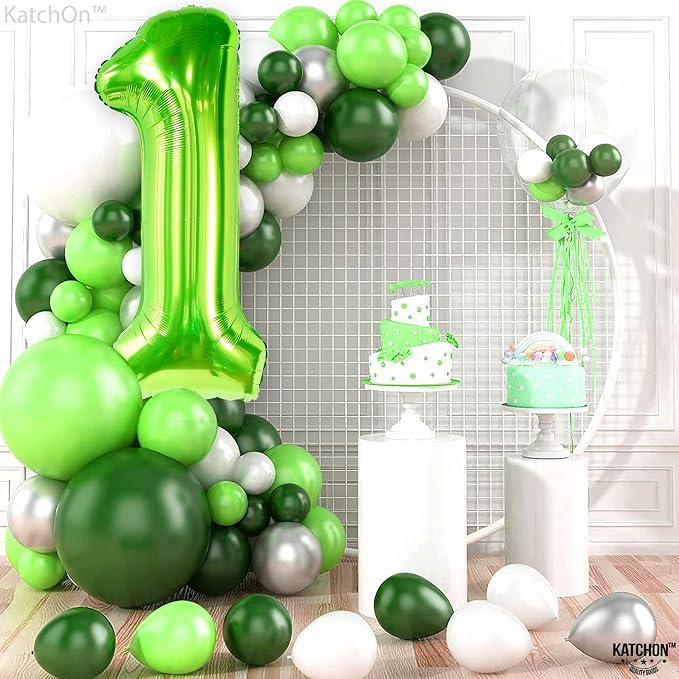 KatchOn, Light Green Number 1 Balloon - 40 Inch | Mylar Foil Balloon For 1st Happy Birthday Decorations | Green Number 1 Balloon For 1st Anniversary Decorations | Green Birthday Party Decoration