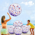 TURNMEON 5 Pack American Flag Beach Balls 24 Inch & 16 Inch Patriotic Pool Toys, Red White Blue Star Confetti Glitter Inflatable Clear Balls for 4th of July Independence Day Pool Parties
