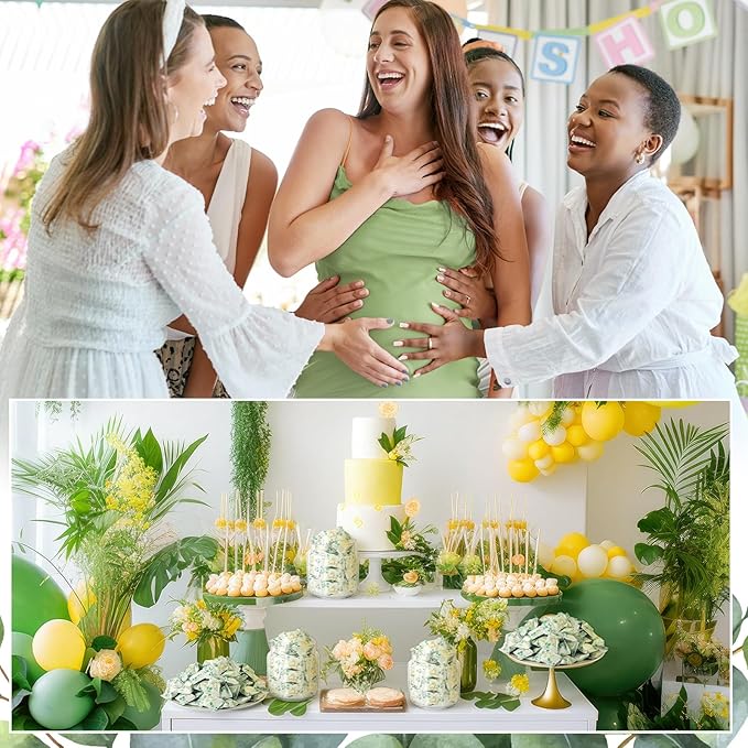 Naucoos Sage Green Baby Shower Candy - 26.5 oz. Bag - 150 Individually Wrapped Hard to Soft Mints Hi Baby Green Candy Welcome Gender Reveal Parties, Recovery Goodie Bags