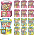 EONSUI 30PCS Plastic Claw Machine Shaped Goodies Bags with Handles for Kids Birthday, Back to School Supplies, Baby Shower, Party, Wedding, Reusable Bulk Gift Wrapper for Candy, Snacks, Chocolate