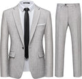 WULFUL Men's 2 Piece Slim Fit Suit Set One Button Blazer Jacket Pants Tuxedo Set for Party, Wedding and Business
