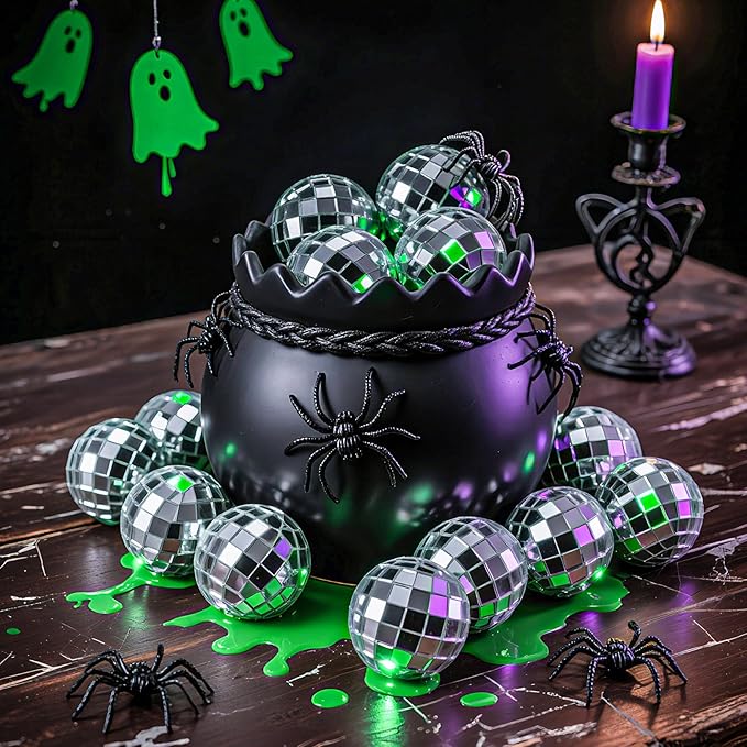 MTLEE 20 Pcs Disco Balls Decorations Assorted Size Party Decor Disco Ball Ornaments Mirror Mini Large Hanging with Rope for Wedding Festival Stage Prop