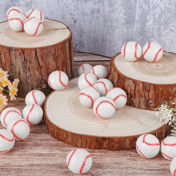 24 Pcs Baseball Bouncy Balls for Kids, 32mm Rubber Bounce Sport Balls Bulk for Party Favors, Goodie Bag Fillers, Easter Gift Bag Stuffers, Basket Stuffers, Classroom Prizes, Carnival Party Supplies