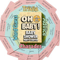 Fun & Easy Baby Shower Group Games Deck - Charades, Trivia, Word Guess, Advice - Easy to Play - 4 Activities in 1 Deck - Fun Icrebreaker for Baby Shower Boy Or Girl - Baby Shower Games