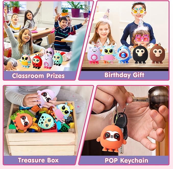 12 PCS Animal Suction Pop Fidget Toys, 3D Silicone Suction Toys for Kids, Fidgets Party Favors, Goodie Bags Stuffers, Pinata Stuffers, Carnival Prizes, Bulk Kids Prizes