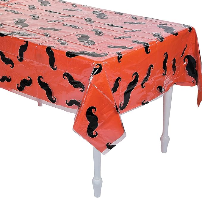 CLEAR MUSTACHE TABLECOVER - Party Supplies - 1 Piece