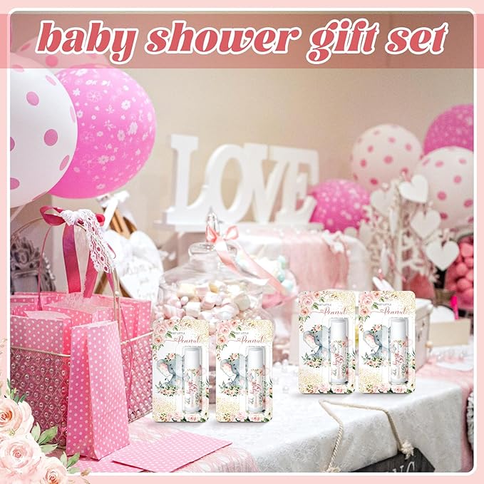 30 Pack Little Peanut Party Baby Shower Games Prizes Bulk Lip Balms Pink Elephant Party Gifts for Winners Boys Girls Gender Reveal Favors Decorations Baby Shower Souvenirs Gift Bags Stuffers