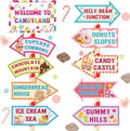 20 Pieces Candyland Decorations Welcome to Candyland Signs Candy Party Decorations for Kids Girls Candy Land Themed Birthday Party Halloween Christmas Trunk or Treat Car Decorations