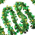 50 Ft St Patricks Day Garland Decorations,Lucky Gold Green Irish Shamrock Hat Glitter Tinsel Garland Hanging Decor for Tree Mantle Holiday Party Bedroom Office Classroom Indoor Outdoor