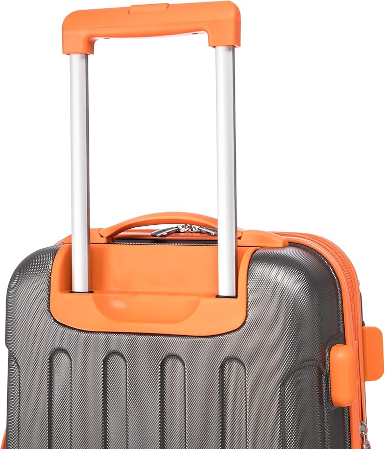 Rockland London Hardside 2 Piece Spinner Wheel Luggage Set, Carry-On 20" and Tote 14", Charcoal