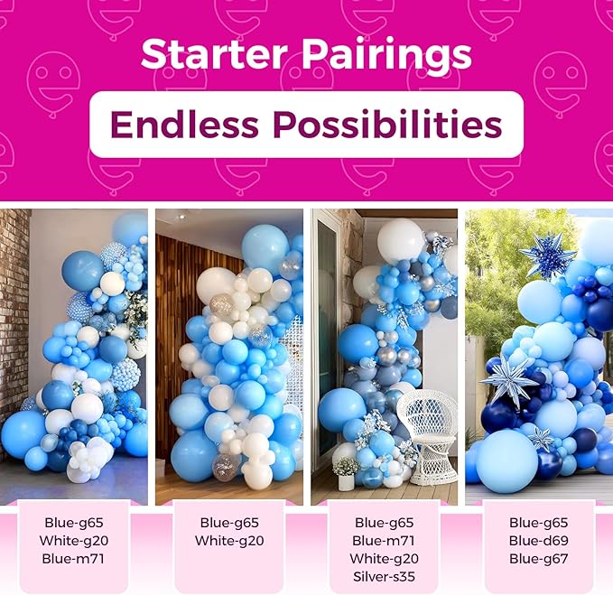 Bezente Blue Giant Balloons 36 Inch - 8 Pack Jumbo Blue Balloons Large Round Light Blue Latex Balloons for Birthday Wedding Bridal Shower Gender Reveal Party Decorations