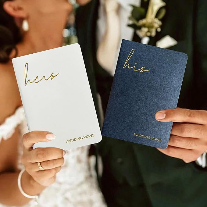 WeddingGiftsWedding Vow Books His and Hers, Wedding Vow Books with Soft Touch Gold Foil Engraving, Wedding Essentials, Wedding Accessories