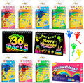 36*3 Packs Scratch Art Notebook+Sticky Hands+Stickers,Easter Party Favors for Kids 4-8-12,Return Gifts for Birthday Party Bulk Toys,Goodie Bags Stuffers, Classroom Prizes Students Gifts