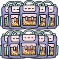 Muitcdo 30 PCS Purple Party Favor Bags for Kids, Children Goodie Bags with Stand-up Bottom, Grip Seal Bulk Gift Bag, Students Treat Bag, Cute Snack Candy Bags for Birthday, Back to School, Classroom
