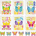 24 Sheets Butterfly Make a Face Sticker Sheets for Kids Todders Activities, Make Your Own Stickers for Kids Birthday Party Favor Supplies Craft