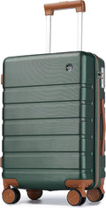 Hulsin Carry on Luggage Suitcase, 22x14x9 Airline Approved 20 Inch Hardside Carry-on Luggage with Spinner Wheels, Hard Shell Luggage with TSA Lock, Hard Case Small Travel Suitcase (Green, 20-Inch)