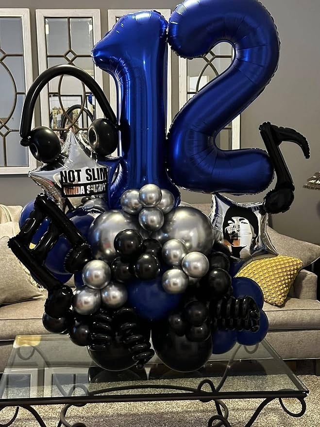 Night Blue Number 9 Balloon 40 Inch, 9th Birthday Party Decorations for Children, Giant 9 Foil Balloon for Party Supplies