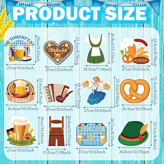 Amyhill 12 Pcs Oktoberfest Yard Decoration Outdoor Welcome to Oktoberfest Garden Lawn Signs with Stakes German Beer Festival Waterproof Outdoor Decor for Patio Lawn Walkway Party Supplies