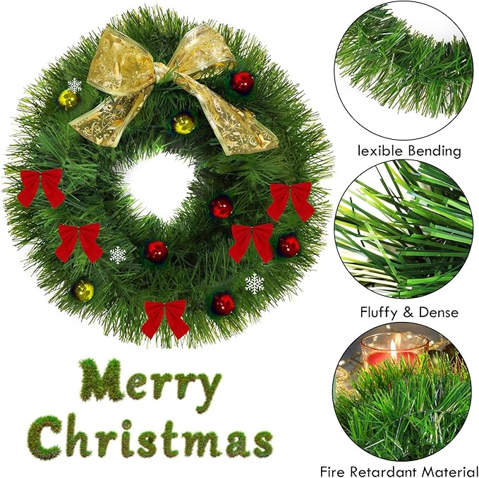 GardenNow 3 Pack 150FT Christmas Garland for Holiday Decoration, Christmas Ribbon Holiday Decor for Outdoor Indoor Artificial Christmas Twist Garland Home Soft Artificial Greenery Party Decoration
