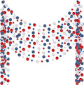 Outus 10 Pieces Blue,White,Red Round Dots Garland Easter Graduation Party Hanging Decor Each Length 13.1ft Glitter Paper Dot Streamers for Birthday Wedding Classroom